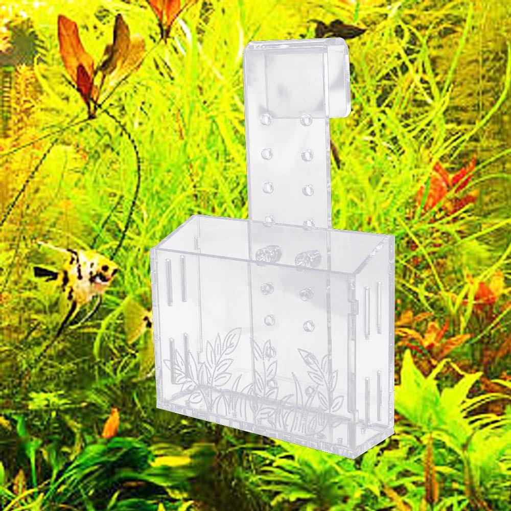 Aquarium Planted Wall - 壁掛け水槽植物カップ 透明フローティング水生プランターホルダー アクリル製 吸盤付き 魚タンク植栽カップ