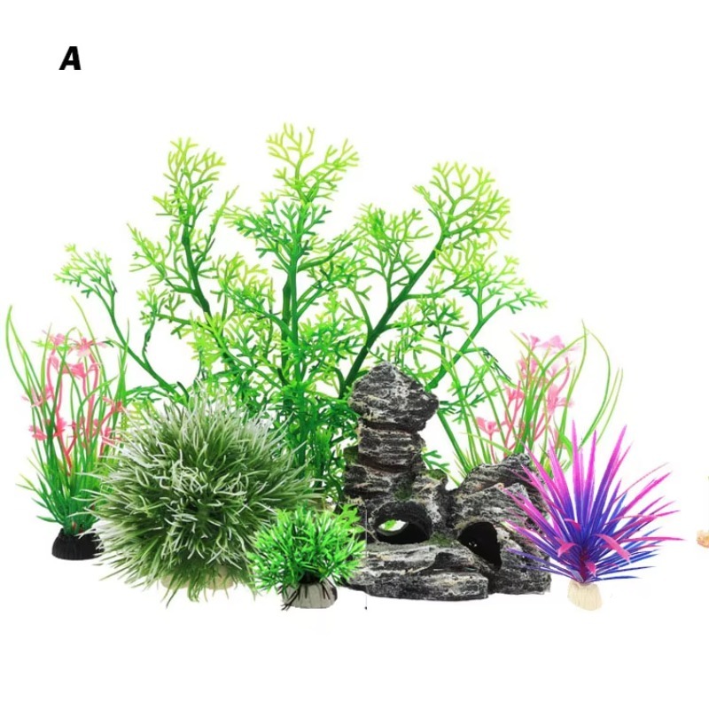 Planted Aquarium With Rocks - 10個入り ホットセール 新入荷 プラスチック製 模造水槽飾り 魚タンク用