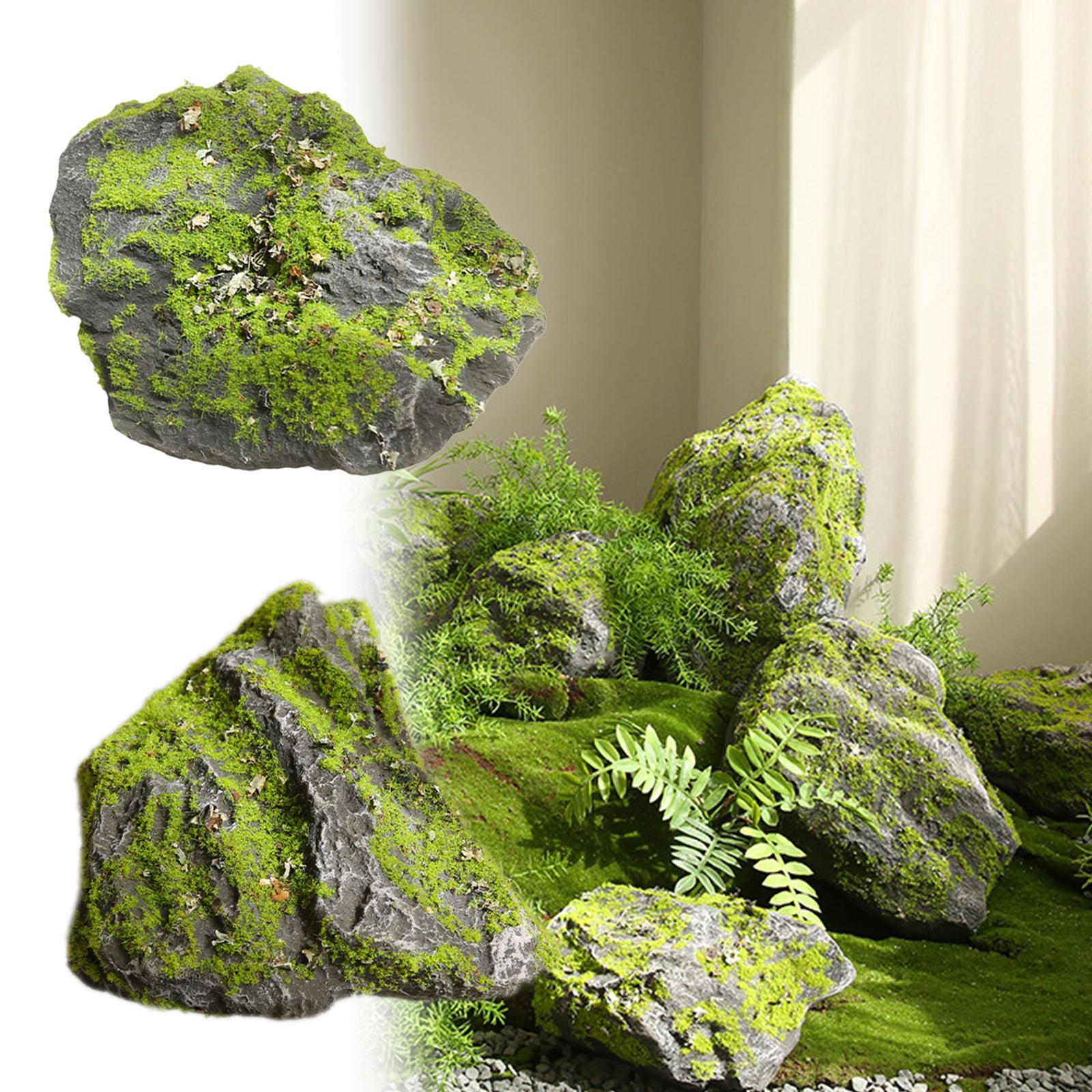 Planted Aquarium With Rocks - 人工苔石模造石 軽量装飾品 鉢植え、ガラス瓶庭園、水槽シーン用