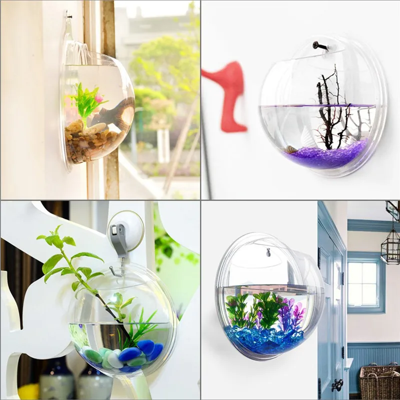 アクリルの壁にぶら下がっている水族館,植物の花瓶,花,ミニ水 - Planted Aquarium Bowl のレビューと価格