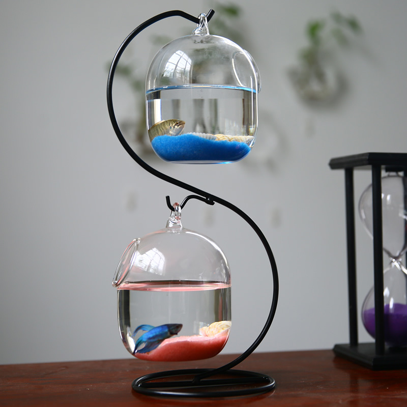水族館用の透明なサスペンションガラス,花の植物が付いたダブル - Planted Aquarium Bowl のレビューと価格