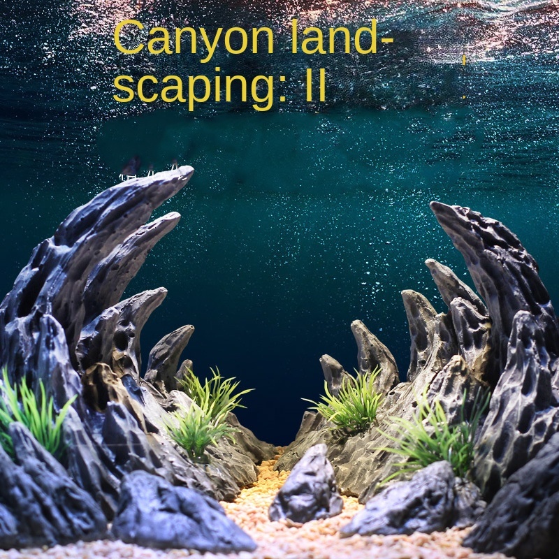 水槽シミュレーション石カナダの風景の造花の石水族館の装飾のた - Planted Aquarium With Rocks のレビューと価格
